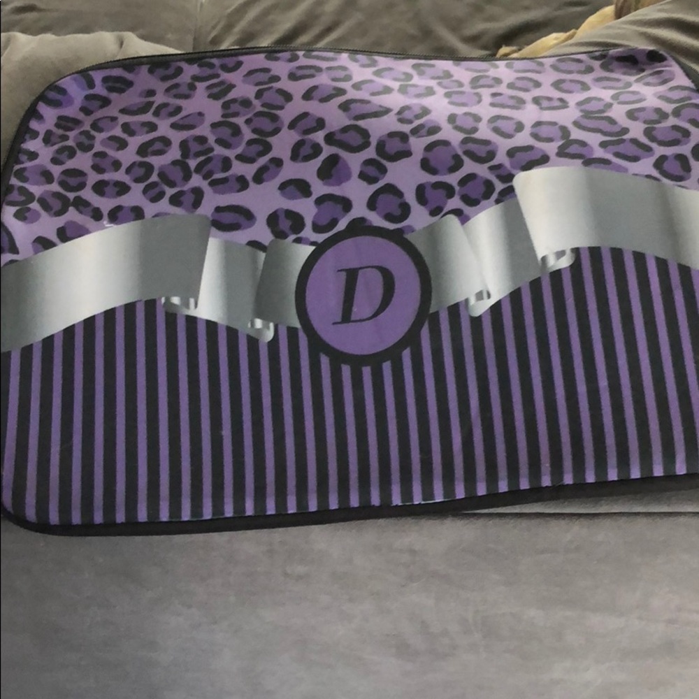 Purple leopard print laptop bag